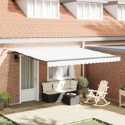 vidaXL Αυτόματη Ανασυρόμενη Τέντα  με LED Λευκή 400x300 εκ.