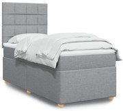 ΚΡΕΒΑΤΙ BOXSPRING ΜΕ ΣΤΡΩΜΑ ΑΝΟΙΧΤΟ ΓΚΡΙ 90X190 ΕΚ. ΥΦΑΣΜΑΤΙΝΟ 3291135