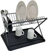 Πιατοθήκη Διώροφη Αναδιπλούμενη 843572 42x32x28cm Black Ankor Μέταλλο