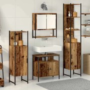vidaXL Σετ Επίπλων Μπάνιου 4 pcs Παλαιό ξύλο 33 x 33 x 185.5 εκ