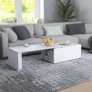 Τραπεζάκι Σαλονιού Λευκό 150 x 50 x 35 εκ. από Επεξ. Ξύλο 801337