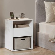 Κομοδίνο Με Ενσωματωμένες Πρίζες &amp; USB (35x45x58.3) Vasagle LET777W04