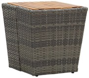 Τραπέζι Βοηθητικό Γκρι 41,5x41,5x43 εκ Συνθ.Ρατάν/Ξύλο Ακακίας 46198