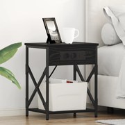 vidaXL Κομοδίνο Μαύρη δρυς 41 x 31 x 51 εκ. Επεξεργασμένο ξύλο