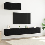 vidaXL 3 Επίπεδα Ντουλάπα Τηλεόρασης Τοίχου Μαύρο Δρυς Ξύλο