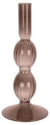 Κηροπήγιο Swirl Bubbles PT3727BR Φ9x25cm Brown Present Time Glass