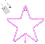 Διακοσμητικό Φωτιστικό Neon Led Star H27,5 Φ27,5 Globostar-78586-Ροζ 78586
