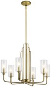 Πολυέλαιος Κρεμαστό Φωτιστικό 6xE14 Kimrose Quintiesse Elstead Lighting-QN-KIMROSE6-BNB-Ορείχαλκος QN-KIMROSE6-BNB