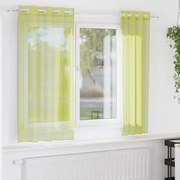 vidaXL Κουρτίνες Voile με ροδέλες 2 τεμάχια Apple Green 140x140 cm