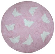 Παιδικό Χαλί PICCOLO BUTTERFLIES PINK &#8211; 130×130 cm 130cm-Στρογγυλό PINK