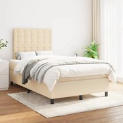 ΚΡΕΒΑΤΙ BOXSPRING ΜΕ ΣΤΡΩΜΑ ΚΡΕΜ 120X200 ΕΚ. ΥΦΑΣΜΑΤΙΝΟ 3142086