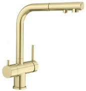 Blanco Fontas-S II Brass PVD Satin Gold Μπαταρία Κουζίνας Με Αποσπώμενο Ρουξούνι