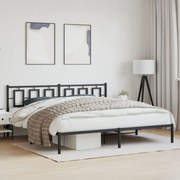 vidaXL Πλαίσιο Κρεβατιού με Κεφαλάρι Μαύρο 200 x 200 εκ. Μεταλλικό