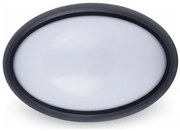 LED V-TAC Φωτιστικό Πλαφονιέρα 8W Οβάλ Μαύρο Θερμό Λευκό