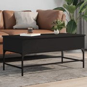 vidaXL Τραπεζάκι Σαλονιού Μαύρο 100x50x45 εκ. Επεξ. Ξύλο &amp; Μέταλλο