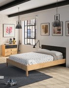 Insi Arthus κρεβάτι διπλό 146x207εκ. ( για στρώμα 140x200εκ. ) Δρυς Artisan/Μαύρο 0041.GM14