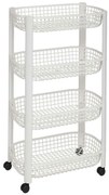 Τρόλεϊ/Ραφιέρα 4 Θέσεων (46.5x25.5x79) F-V Basket Trolley White 189990B