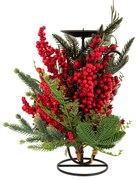 Χριστουγεννιάτικο Κηροπήγιο Με Berries 91081 33cm Multi