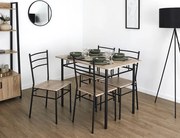 Σετ Τραπέζι και Kαρέκλες Loca Home Deco Factory - 5 τεμάχια