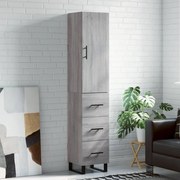 vidaXL Μπουφές Sonoma Γκρι 34,5 x 34 x 180 εκ. από Επεξεργασμένο Ξύλο