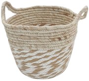 Καλάθι Ριγέ 00.06.61256 30x21cm Ψάθινο Natural-White Ψάθα