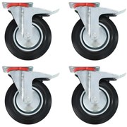 vidaXL Ρόδες Περιστρεφόμενες με Διπλό Φρένο 4 τεμ. 200 χιλ.