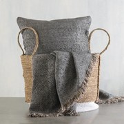 Ριχτάρι Rowen Grey Ρυθμός Πολυθρόνα 160x180cm Chenille,Βαμβάκι,Polyester