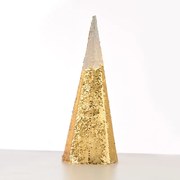 "CHAMPAGNE GOLD &amp; WHITE SEQUIN CONE TREE" 20 WW LED ΛΑΜΠ. ΜΠΑΤ. 3ΧΑΑ,IP20 Φ20,5Χ60CM ACA X1124118