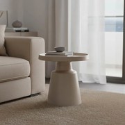 Βοηθητικό τραπεζάκι σαλονιού Ginoze Inart μέταλλο σε cappuccino Φ50x48.5εκ 50x50x48.5 εκ.