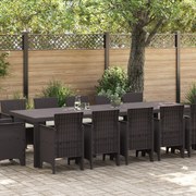 vidaXL Σέτ φαγητού για κήπο 13 pcs Καφέ 300 x 100 x 73 εκ Ρατάν