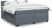 vidaXL Κρεβάτι Boxspring με Στρώμα Σκούρο Γκρι 200x200 εκ. Βελούδινο