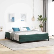 vidaXL Κρεβάτι box spring με στρώμα Σκούρο Πράσινο 180 x 200 cm
