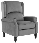 WOODWELL SIMPLE Relax Πολυθρόνα Μπερζέρα Σαλονιού, Καθιστικού, Ύφασμα Velure Γκρι 72x84x97cm Ε7144,2