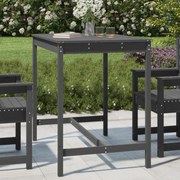 vidaXL Τραπέζι Κήπου Γκρι 121 x 82,5 x 110 εκ. από Μασίφ Ξύλο Πεύκου