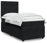 Κρεβάτι Boxspring με Στρώμα Μαύρο 80 x 200 εκ. Βελούδινο