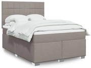 Κρεβάτι Boxspring με Στρώμα Taupe 140x200 εκ. Υφασμάτινο - Μπεζ-Γκρι