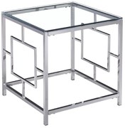 Τραπεζάκι Μεταλλικό 77273 55x55x55cm Clear-Silver