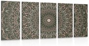 Εικόνα 5 μερών Mandala σε στυλ vintage - 100x50