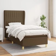 vidaXL Κρεβάτι Boxspring με Στρώμα Σκούρο Καφέ 80x200 εκ. Υφασμάτινο