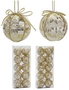 Χριστουγεννιάτικη Μπάλα Λευκό 60mm Σετ 10Τμχ Σε 2 Σχέδια