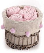 Λαβέτες Please Σε Καλαθάκι Σετ 5τμχ 1120-Pink Nef-Nef Σετ Πετσέτες 30x30cm 100% Βαμβάκι
