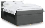 Κρεβάτι Boxspring με Στρώμα Σκούρο Γκρι 160x200 εκ Υφασμάτινο - Γκρι