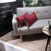 Μαξιλαροθήκη Διακοσμητική Velvet 10 Με Κρόσι Bordo Teoran 30X60 Polyacrylic