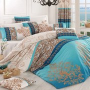 Παπλωματοθήκη Katre 172PRL2254 Με Σεντόνι (Σετ 4τμχ) Turquoise L'Εssentiel Maison Διπλό 200x220cm 100% Βαμβάκι