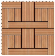 Πλακάκια Deck 11 τεμ. Χρώμα Teak 30 x 30 εκ. 1 μ² από WPC