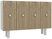 Μπουφές Woise Bohem 475OLV2351 120x29,6x75cm White-Oak Μοριοσανίδα, Μελαμίνη