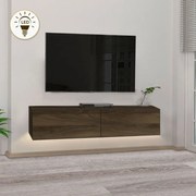 Έπιπλο τηλεόρασης επιτοίχιο Aristo Megapap με LED χρώμα καρυδί 135x31,6x25εκ.-GP042-0170,7