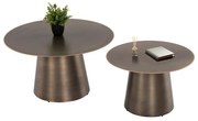 Τραπέζια Σαλονιού Nickely (Σετ 2Τμχ) HM9667 Φ80x41/Φ60x36cm Matte Silver