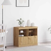vidaXL Μπουφές με LED φώτα Μασίφ Δρυός 81x37x67 εκ.