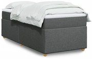 vidaXL Κρεβάτι Boxspring με Στρώμα Σκούρο Γκρι 80x200 εκ. Υφασμάτινο